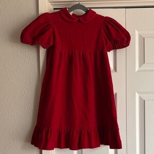 VINTAGE CHRISTMAS Nicole Red Formal Velvet Collared Kids Dress